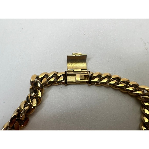 GLD Cuban Link Chain Necklace Gold Tone‎ Statement Jewelry Hip Hop Style - Picture 6 of 10